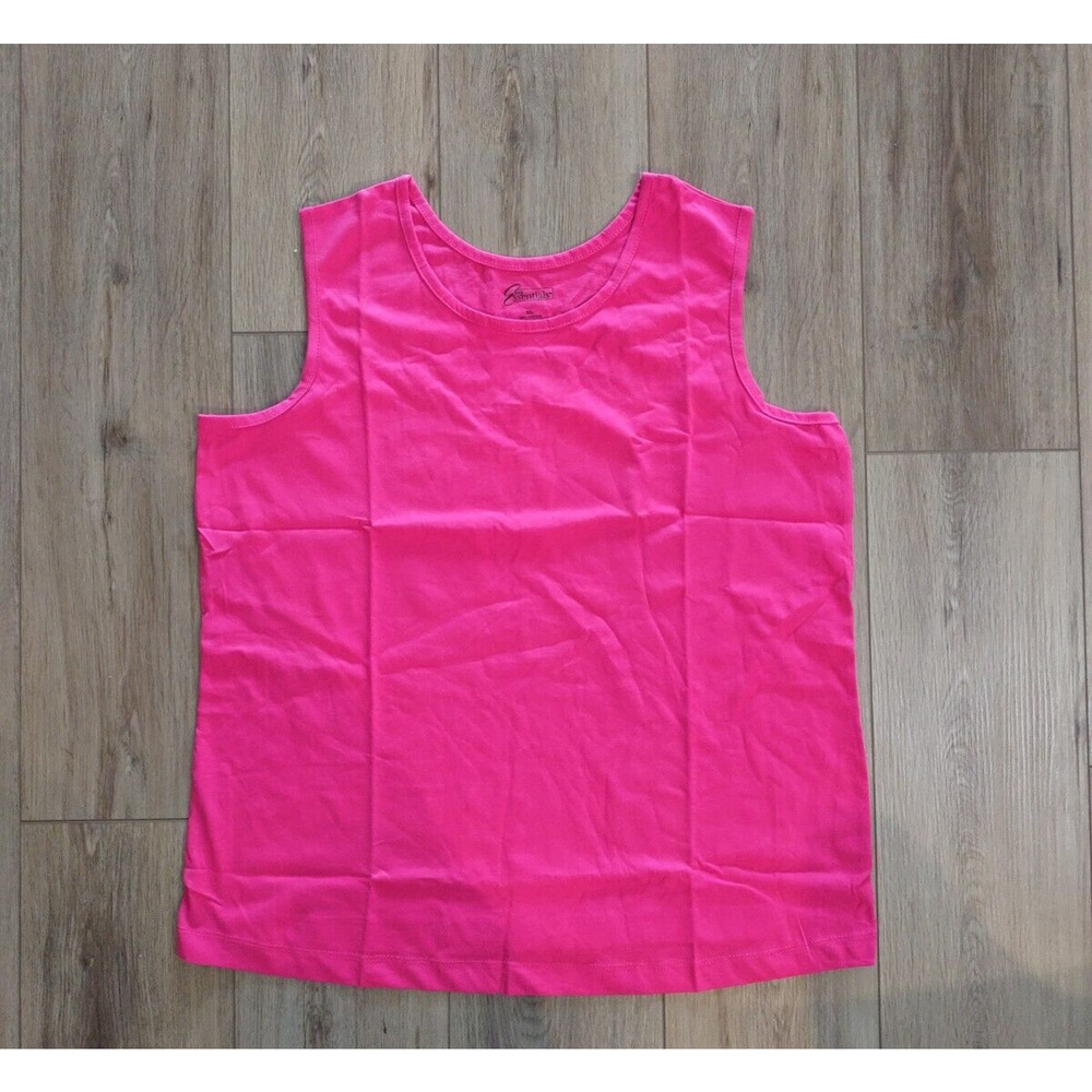 Easy Essentials Women's Sleeveless 100% Cotton Shirt Light Pink XL
